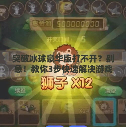 突破冰球豪华版打不开？别急！教你3步快速解决游戏卡顿、进不去的神操作,突破冰球豪华版怎么进不去